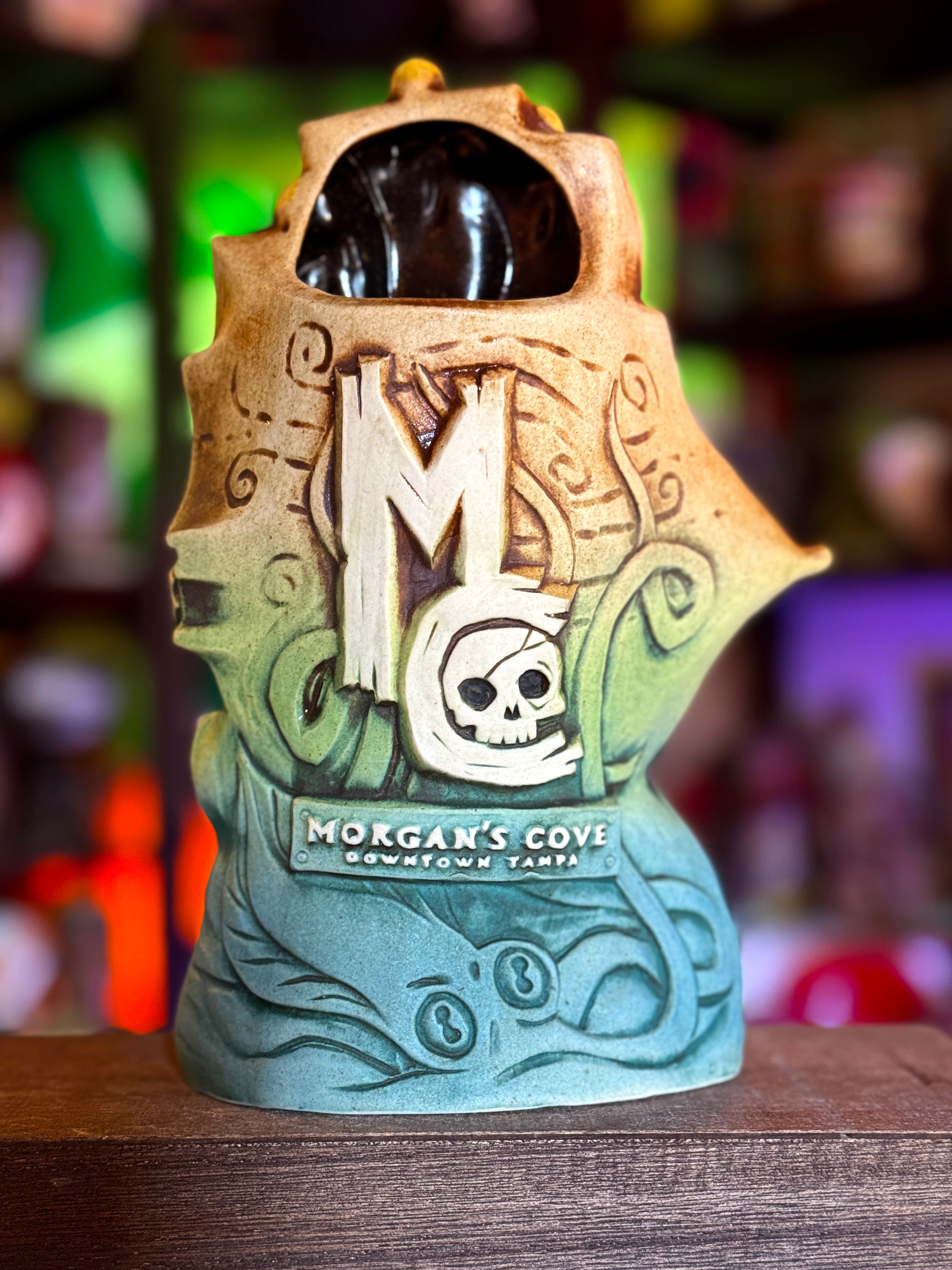 Morgan's Cove Holly Jolly Roger Tiki Mug