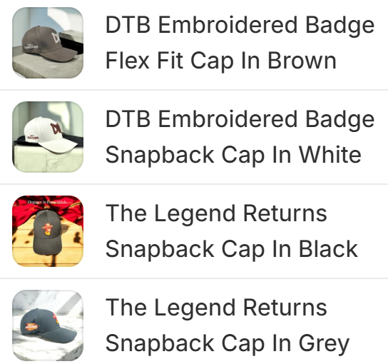 DTB Mix and Match Bundle, 1 Cap with 1 T-Shirt
