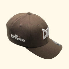 DTB Embroidered Badge Brown Flex Fit Cap Side View