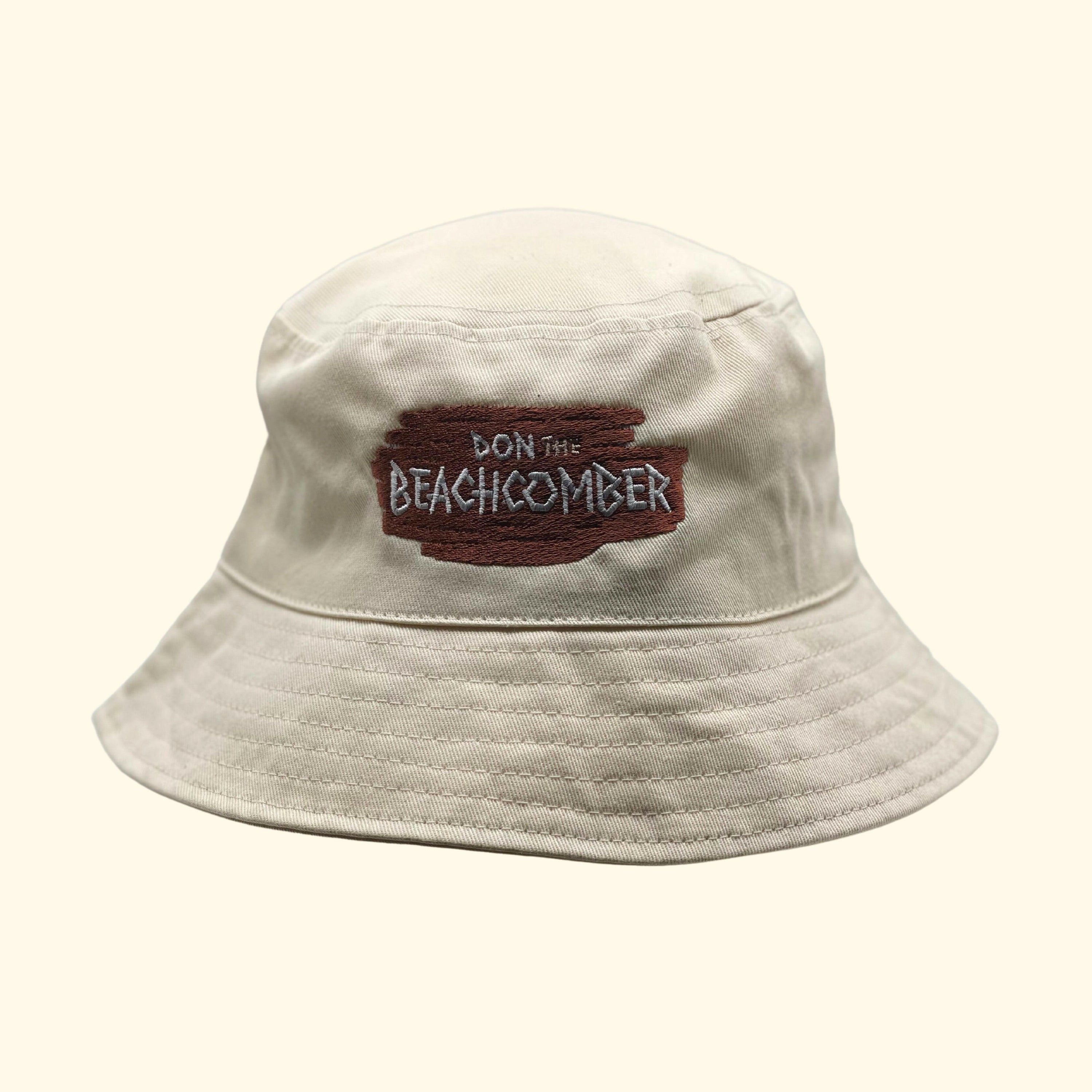 Unisex Don the Beachcomber Embroidered Logo Beige Bucket Hat