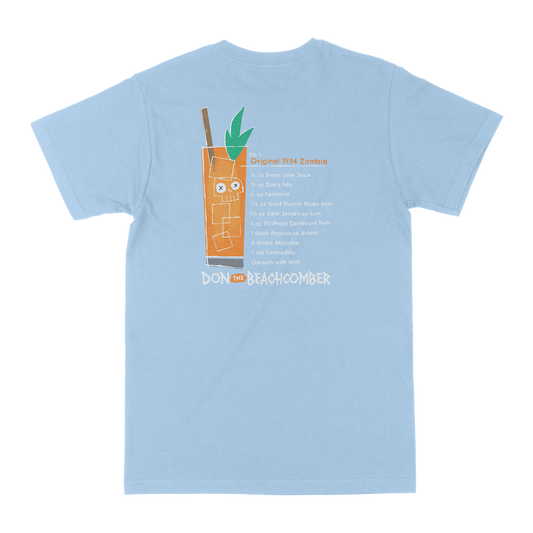 1934 Zombie Recipe Light Blue Tee
