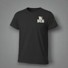 Tiki Docks - Collage, Mosaic Unisex Tee Shirt in Black