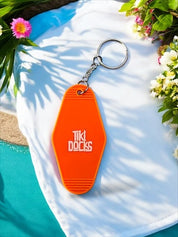Vintage Style Hotel Key Chain - Orange