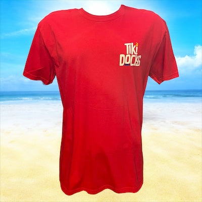 Tiki Docks - Eddie Would Go Unisex Tee in Red