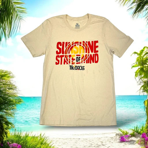 Tiki Docks - Sunshine State of Mind, Unisex Tee Shirt Cream