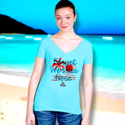 Women's Tiki Docks Forget Worries Here Tee