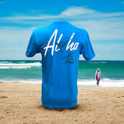 Tiki Docks - Aloha Shaka Unisex Tee Shirt in Blue