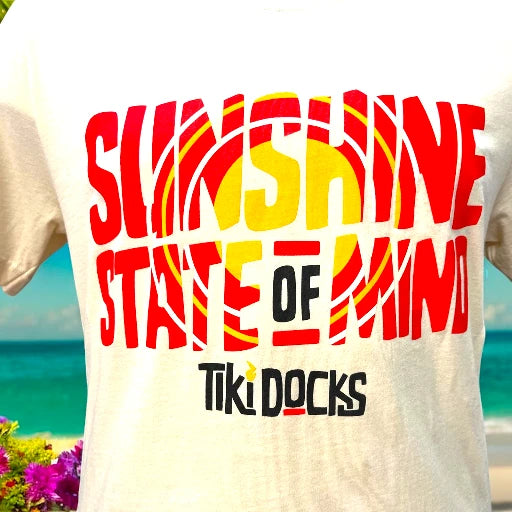 Tiki Docks - Sunshine State of Mind, Unisex Tee Shirt Cream