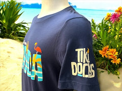 Tiki Docks - Greetings From Florida, Unisex Tee Shirt in Navy