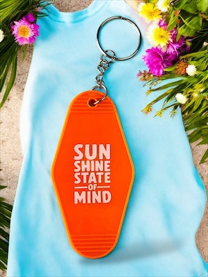 Vintage Style Hotel Key Chain - Orange