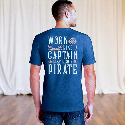 Tiki Docks - Work Like a Captain Play Like a Pirate Tee Shirt